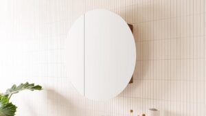 Round Shaving Cabinet 800 Wide x150 Deep 2 Door