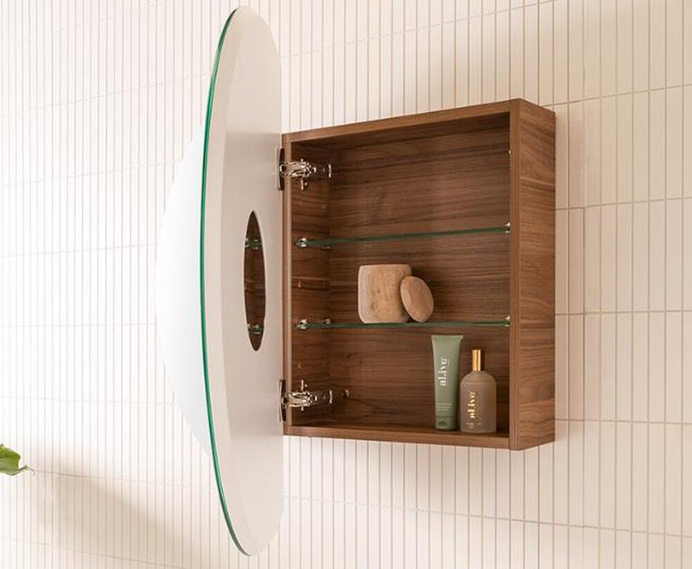 Round Shaving Cabinet 800 Wide x150 Deep 2 Door - Image 3