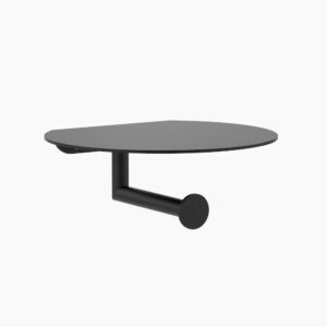 Round Toilet Roll Holder w/ Shelf Matte Black