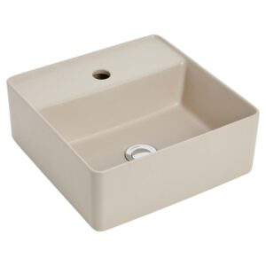Venezia Square Counter Top Basin 350mm Sand Chrome Pop Up Waste