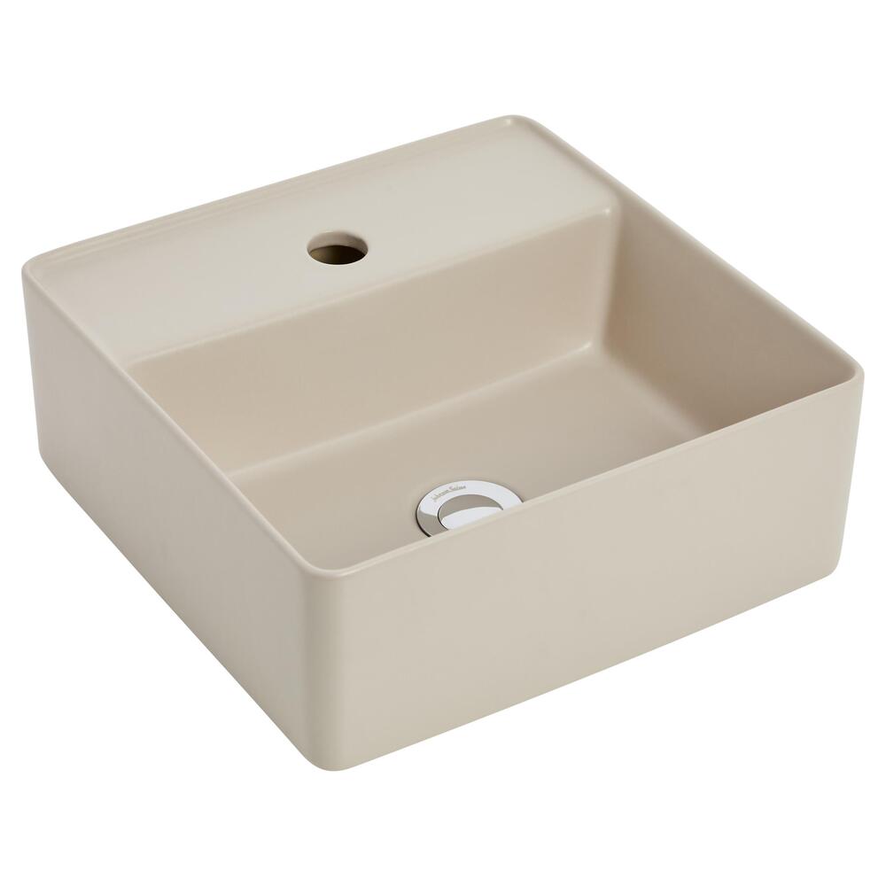 Venezia Square Counter Top Basin 350mm Sand Chrome Pop Up Waste