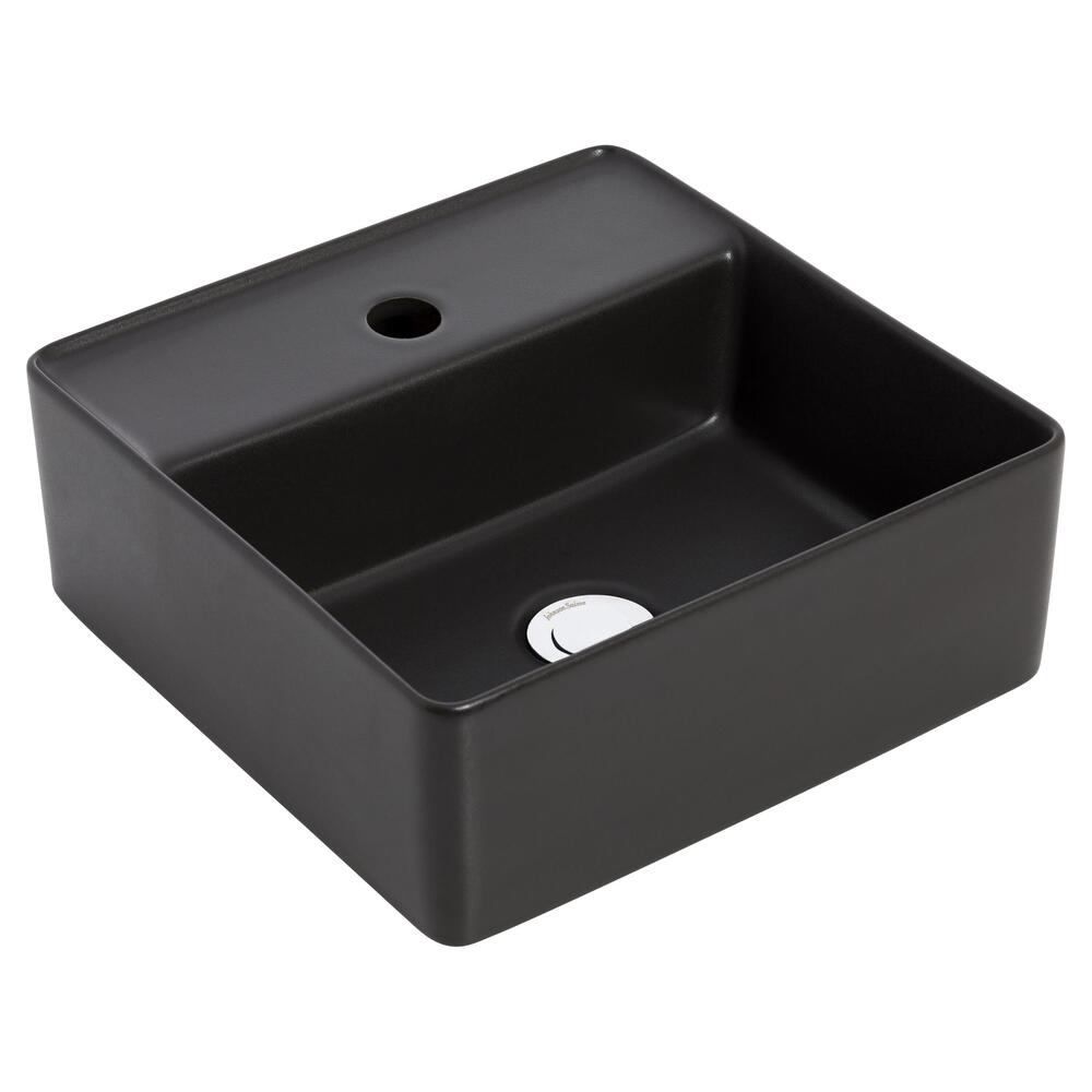 Venezia Square Counter Top Basin 350mm Graphite Chrome Pop Up Waste