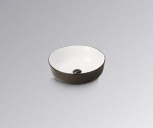 Nirvana Round Above Counter Basin 410x410x145mm Black/White