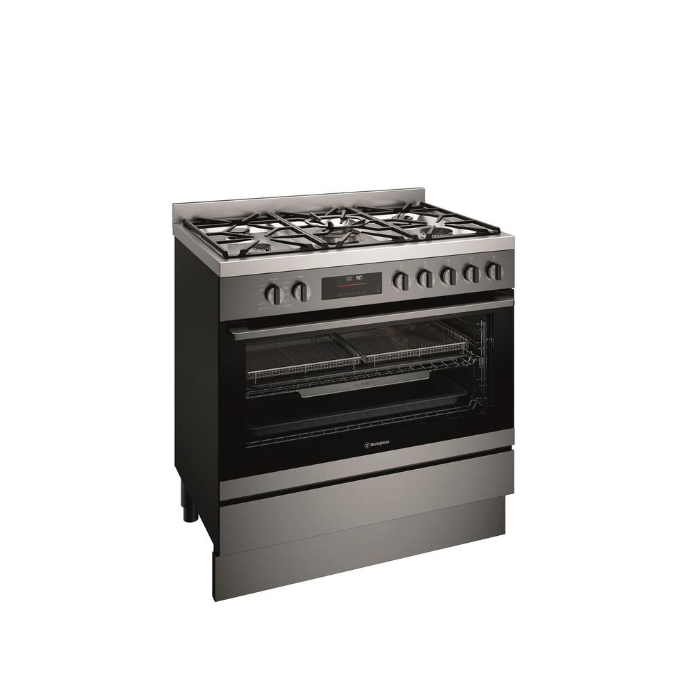 Dual Fuel Cooker 90cm Air Fryer,Steam,Pyrolytic,5 Burner Gas Hob With Wok Dark SS - Image 3