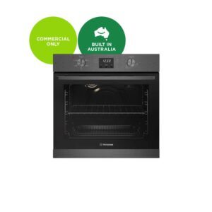 Electric Oven Built-In 60cm Fan Forced 5 Multifunction Knob Controls Dark S/S