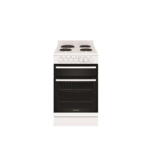Electric Upright Cooker 54cm Seperate Grill 4 Zone Solid Cooktop White