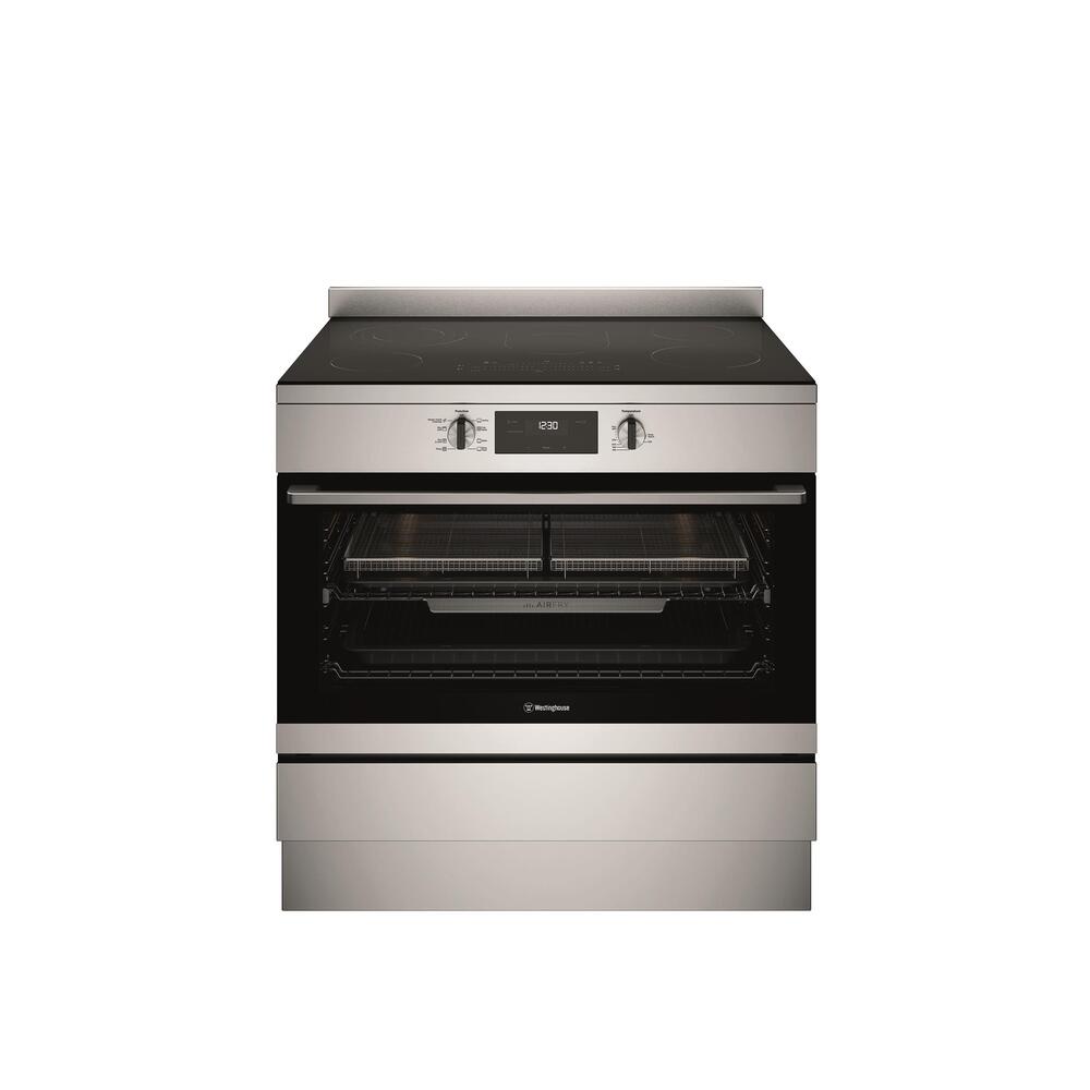 Electric Upright Cooker 90cm 5 Zone Ceramic Cooktop Air Fryer S/S