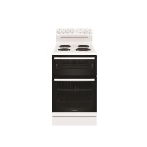 Electric Cooker 54cm Conventional Oven Seperate Grill 4 Solid Hotplates White