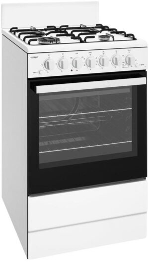 Gas Cooker 54cm Conventional Oven Grill in Oven 4 Burner Gas Hob White