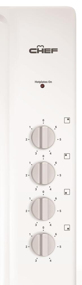 Electric Cooktop 60cm 4 Solid Elements White