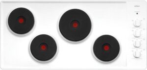 Electric Cooktop 90cm 4 Solid Elements White