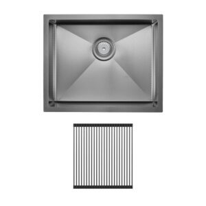 Hana ANTI SCRATCH 40L Single Kitchen Sink Gun Metal + Kit 550 x 450 x 200