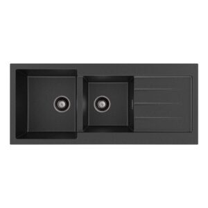 Kuro Double Bowl Kitchen Sink With Drainer 32L/22L Granite