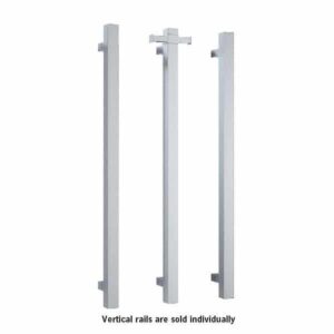 Vertical Bar Heated Towel Rail 12V Square 42x900x100mm Polished S/S