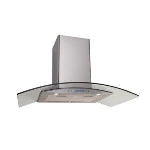 Canopy Rangehood 90cm Curved Glass 3 Speed Fan 700m3/h LED S/S