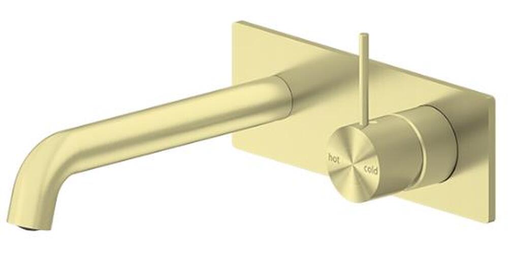 Mecca Wall Basin Mixer Handle Up 160mm Brushed Gold
