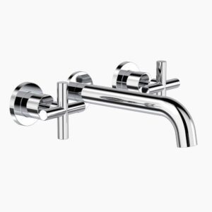 Cross Wall Basin/Bath Set 220mm Chrome LF
