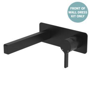 Sansa Wall Basin Mixer Rectangular Plate Matte Black Trim Kit ONLY