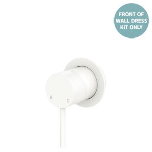 Kaya Shower Mixer Small Round Plates Matte White Trim Kit ONLY LF