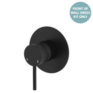 Kaya Shower Mixer Large Round Plate Matte Black Trim Kit ONLY LF