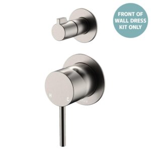 Kaya Shower Diveter Mixer Small Round Plates Brushed Nickel Trim Kit ONLY LF
