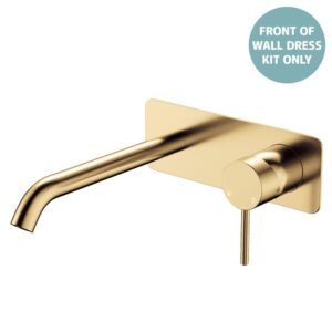 Kaya Basin/Bath Wall Mixer Rectangular Plate 200mm Outlet Urban Brass Trim Kit ONLY
