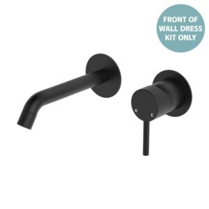 Axle Wall Basin/Bath Mixer Small Round Plates 160mm Outlet Matte Black Trim Kit ONLY