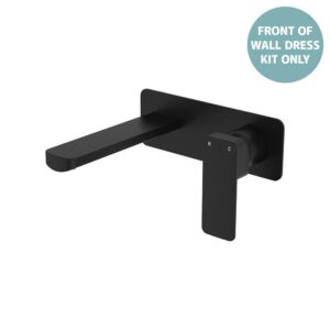 Tono Wall Basin/Bath Mixer Rectangular Plate 160mm Outlet Matte Black Trim Kit ONLY LF