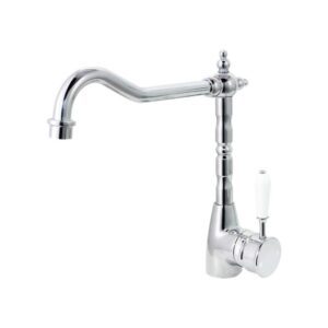 Clasique Kitchen Mixer Chrome With White Handle