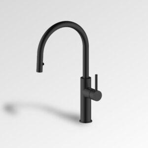 Kova Gooseneck Pull Out Sink Mixer Matte Black