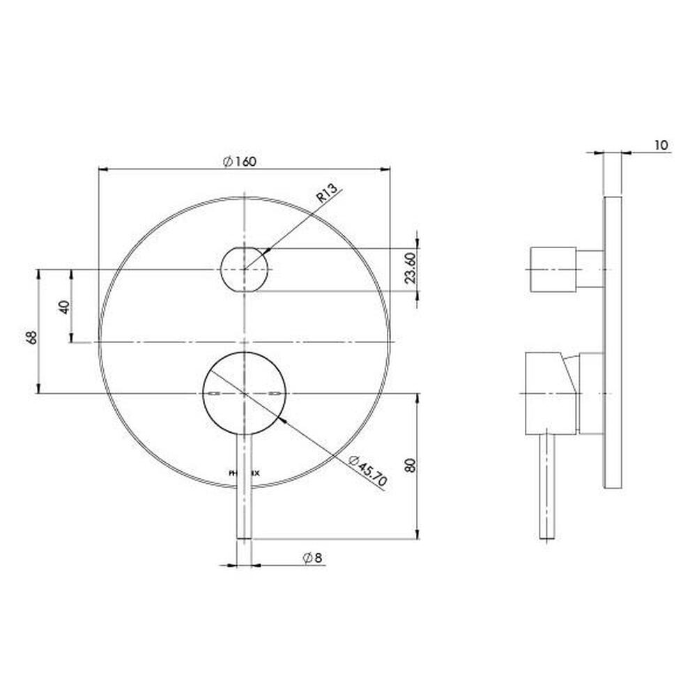 Pina Bath/Shower Diverter Trim Kit Only Brushed Nickel - Image 2