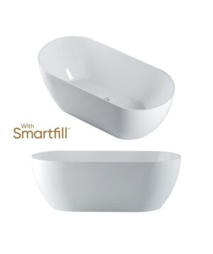 Arko 120 1700 FS Bath Matte White With Smartfill Brushed Nickel