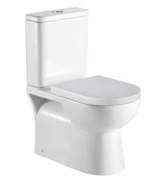 Syros Liara CF Wall Faced Toilet Suite Rimless Soft Close Seat Uni Inlet White
