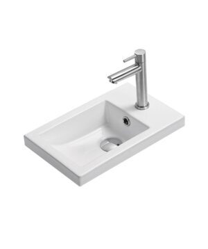 Plati 245 Basin Inset Rectangular White Gloss OF