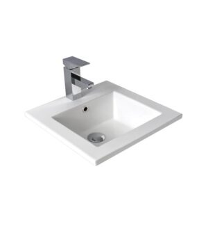 Chios 208 Ceramic Basin Inset 410x415mm 1TH OF White