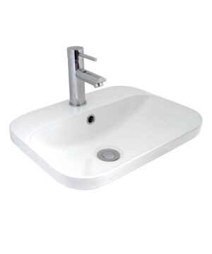 Limni 450 Ceramic Basin Inset 450x350mm 1TH OF White