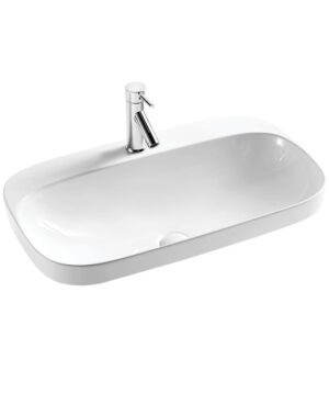 Limni 725 Ceramic Basin Inset 725x430mm 1TH NOF White
