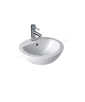 Chios 205 Ceramic Basin Semi Recessed 500x445mm 1TH OF White