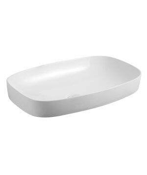 Obello 555 Basin Inset Rounded Rectangular White Gloss