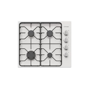Gas Cooktop 60cm 4 Burner Inc Wok 12.1MJ/H White