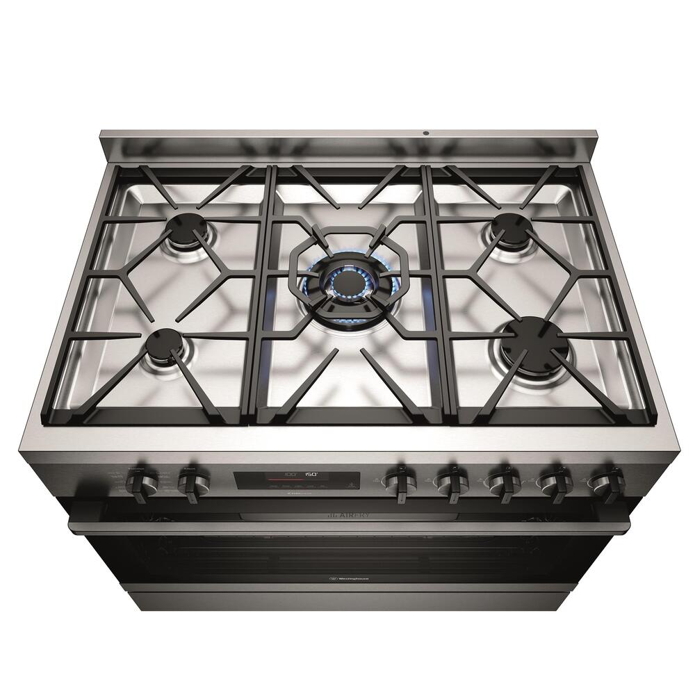 Dual Fuel Cooker 90cm Air Fryer,Steam,Pyrolytic,5 Burner Gas Hob With Wok Dark SS - Image 2