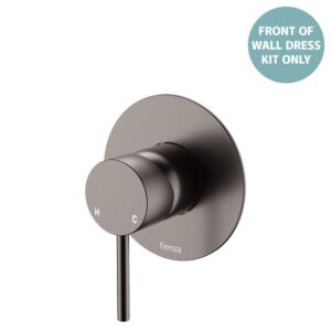 Kaya Shower Mixer Large Round Plate Gun Metal Trim Kit ONLY LF