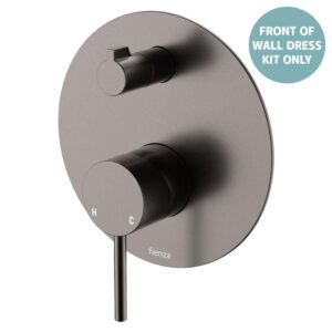 Kaya Shower Diveter Mixer Large Round Plate Gun Metal Trim Kit ONLY