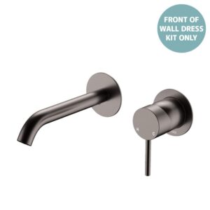 Kaya Basin/Bath Wall Mixer Round Plates 160mm Outlet Gun Metal Trim Kit ONLY