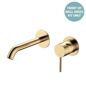 Kaya Basin/Bath Wall Mixer Round Plates 160mm Outlet Urban Brass Trim Kit ONLY