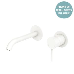 Kaya Basin/Bath Wall Mixer Round Plates 160mm Outlet Matte White Trim Kit ONLY