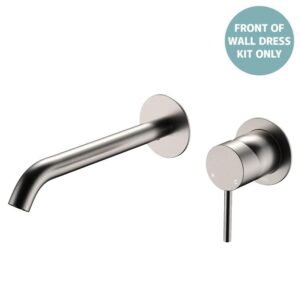 Kaya Basin/Bath Wall Mixer Round Plates 200mm Outlet Brushed Nickel Trim Kit ONLY