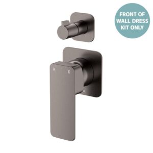 Tono Shower Diverter Mixer Small Square Plates Gun Metal Trim Kit ONLY LF