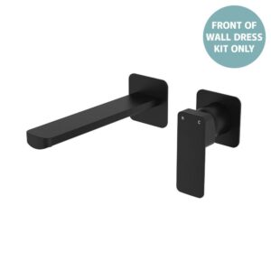 Tono Wall Basin/Bath Mixer Square Plates 200mm Outlet Matte Black Trim Kit ONLY LF