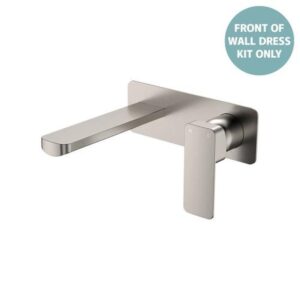 Tono Wall Basin/Bath Mixer Rectangular Plate 160mm Outlet Brushed Nickel Trim Kit ONLY LF